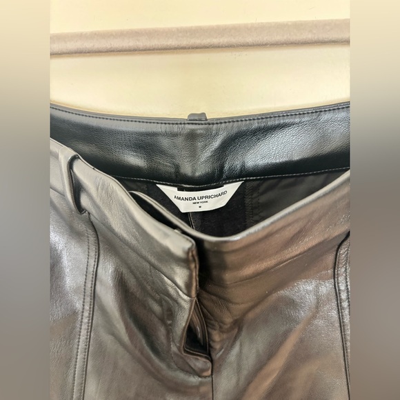 Amanda Uprichard - Lucas Faux Leather Low Rise Cargo Pants - Black Sz M - NWOT - Picture 4 of 6